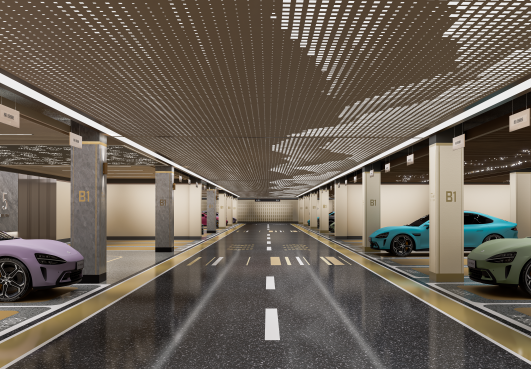 萬科左岸車庫劃線設(shè)計(jì)效果宣傳圖